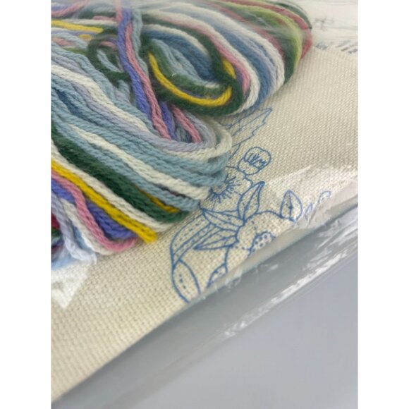 Vintage Columbia Minerva Crewel Craft Kit Marriage Sampler 1976 Floral - Picture 11 of 13